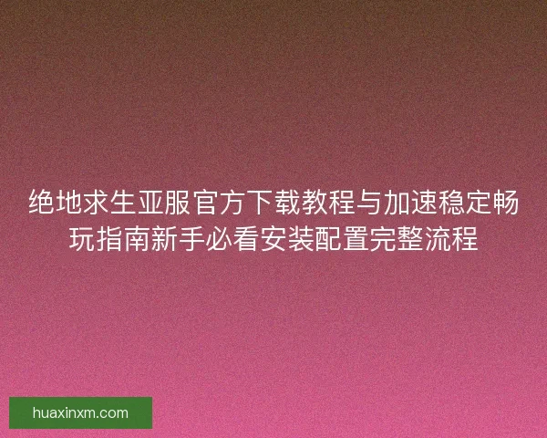 绝地求生亚服官方下载教程与加速稳定畅玩指南新手必看安装配置完整流程